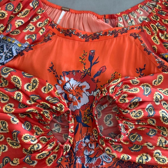 Free People Positano Printed Boho Floral Top Blouse - Picture 9 of 11